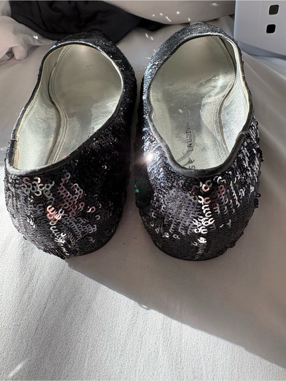 Chinese Laundry Black Sequin Slip-On Ballet Flats - Picture 4 of 5